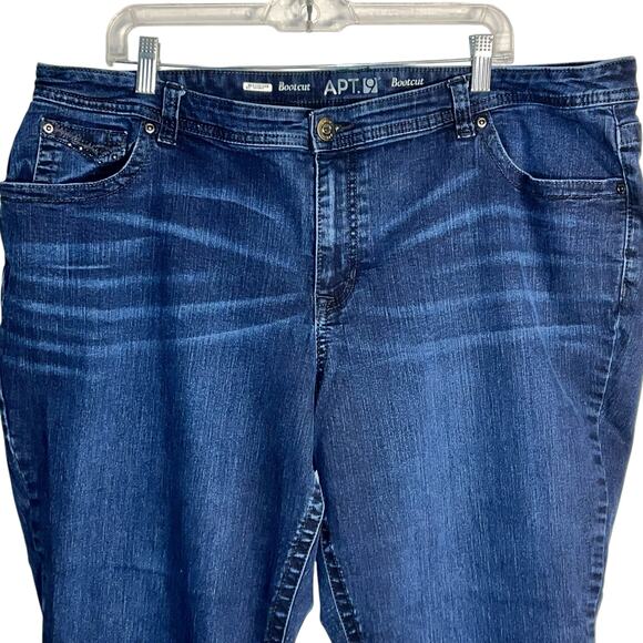 APT. 9 Women’s Plus Size 22W Bootcut Jeans – Dark Wash Embellished Pockets - Picture 2 of 7